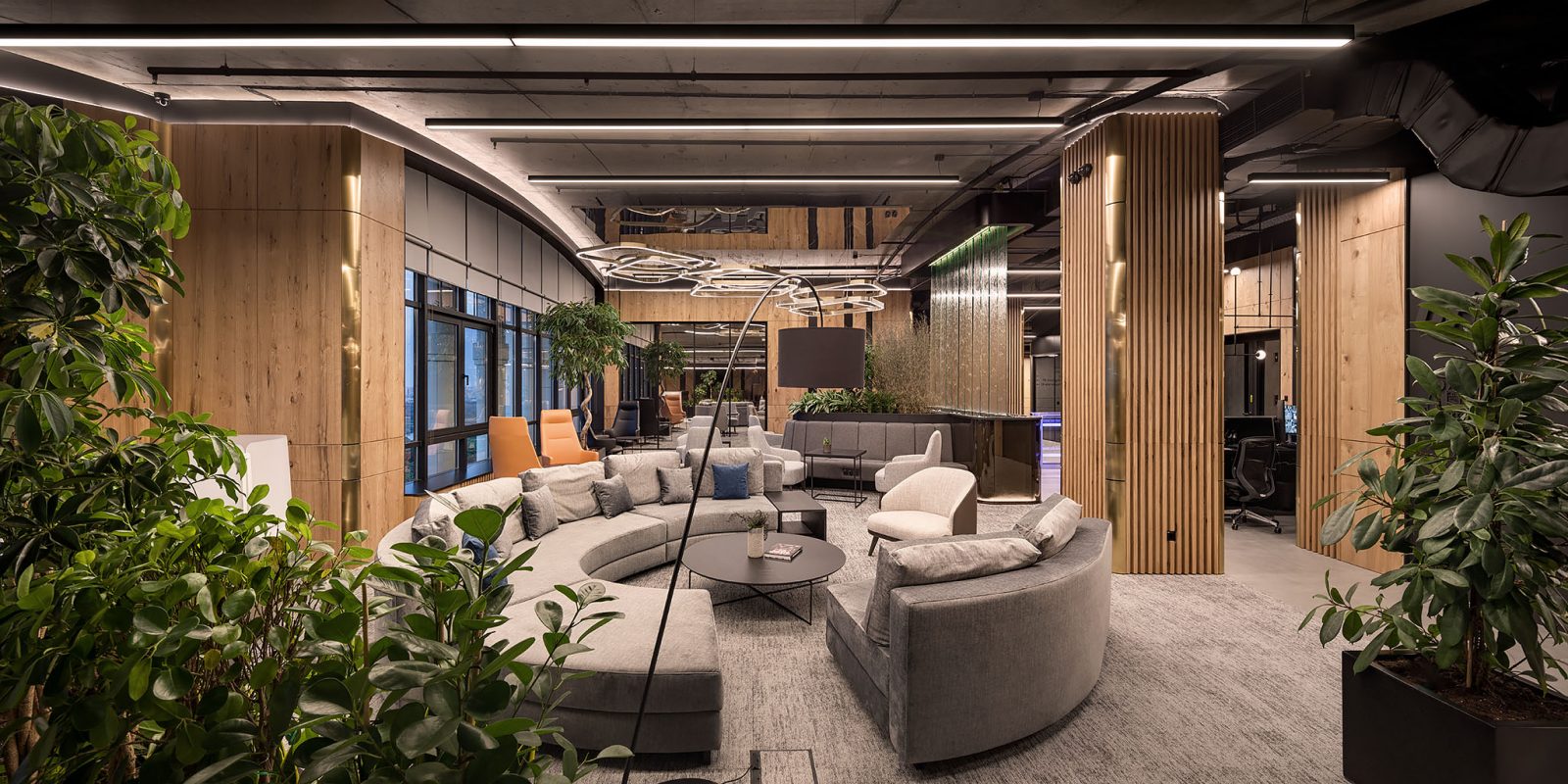 The role of landscaping, lighting and acoustics in a modern office