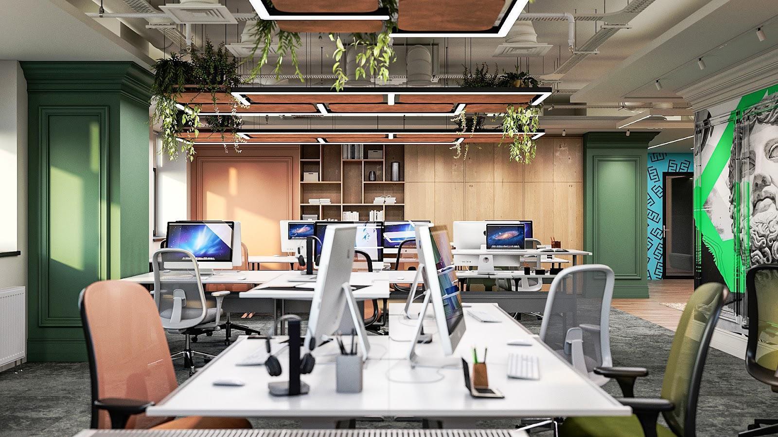 The role of landscaping, lighting and acoustics in a modern office 13